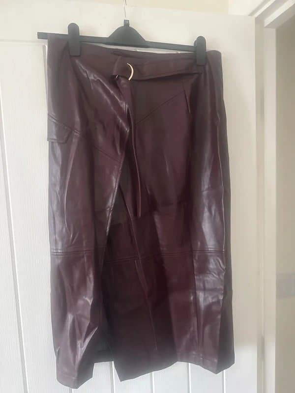 ASOS ASOS leather midi skirt
