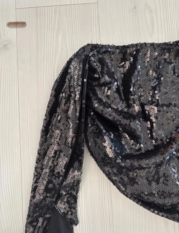 ASOS Black sequin mini skirt drape skirt 10