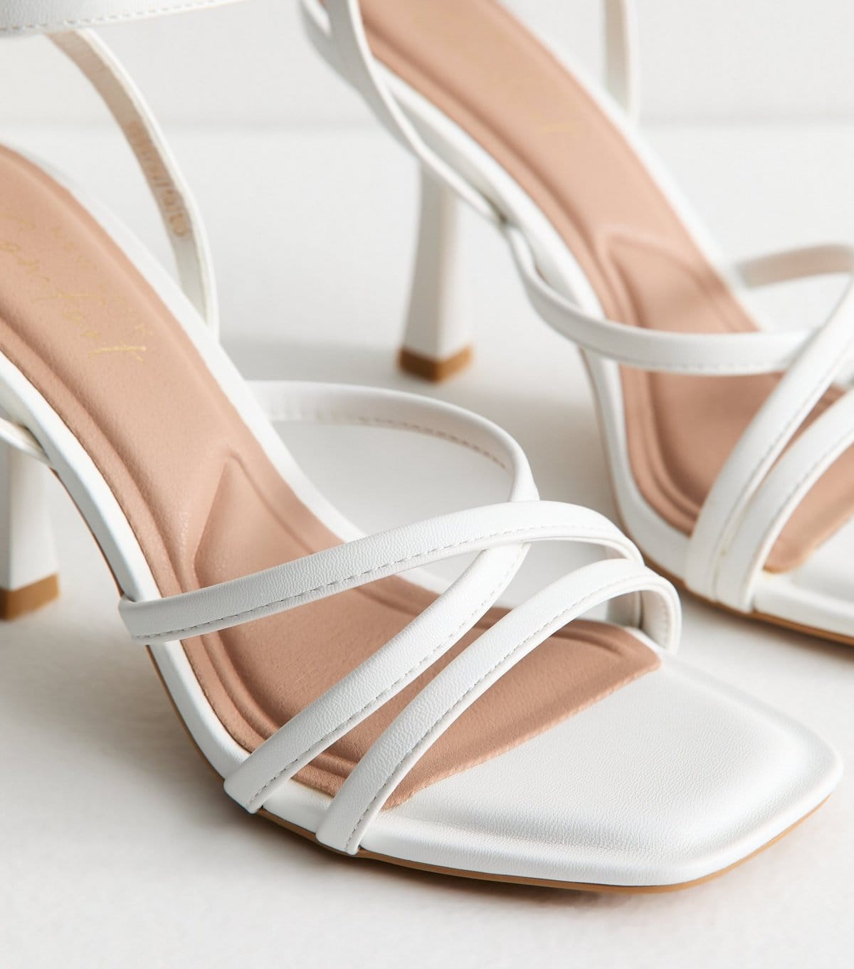 New Look Women's White Faux Leather Strappy Heeled Sandals New Look - 4