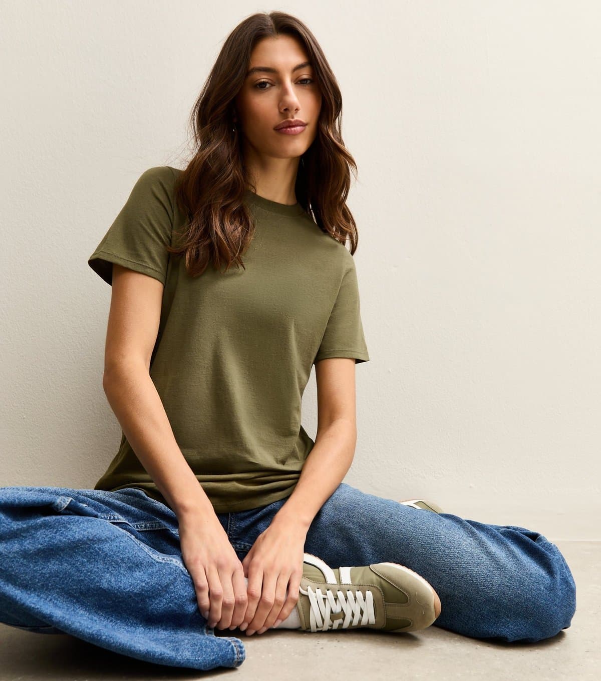 New Look New Look Khaki Jersey Crew Neck T-Shirt