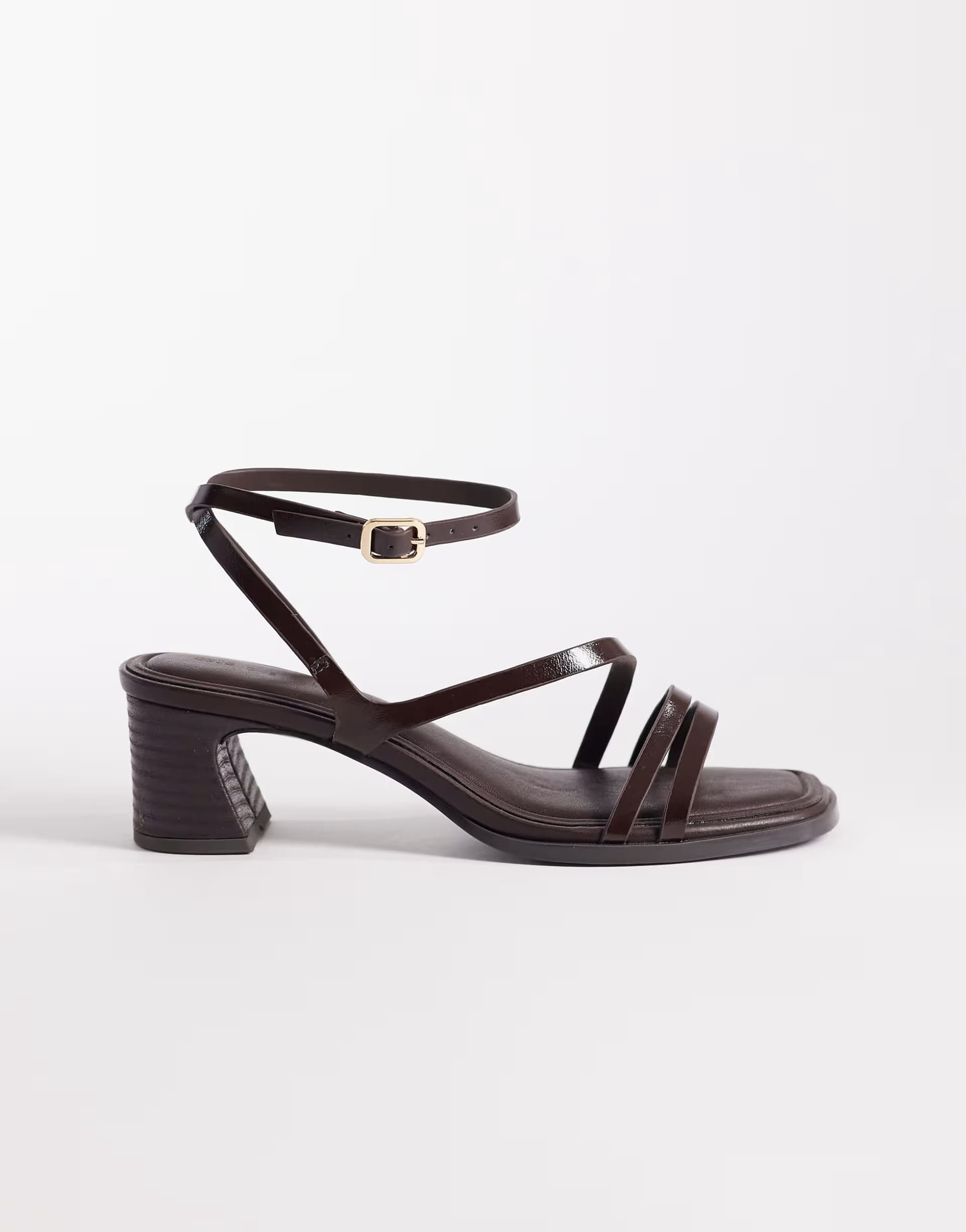 ASOS ASOS DESIGN Honeybee mid block heeled sandals in chocolate