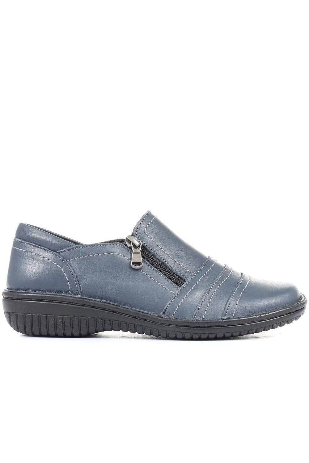 Pavers Pavers Women's Leather Slip On Shoes for Women in Navy - 4