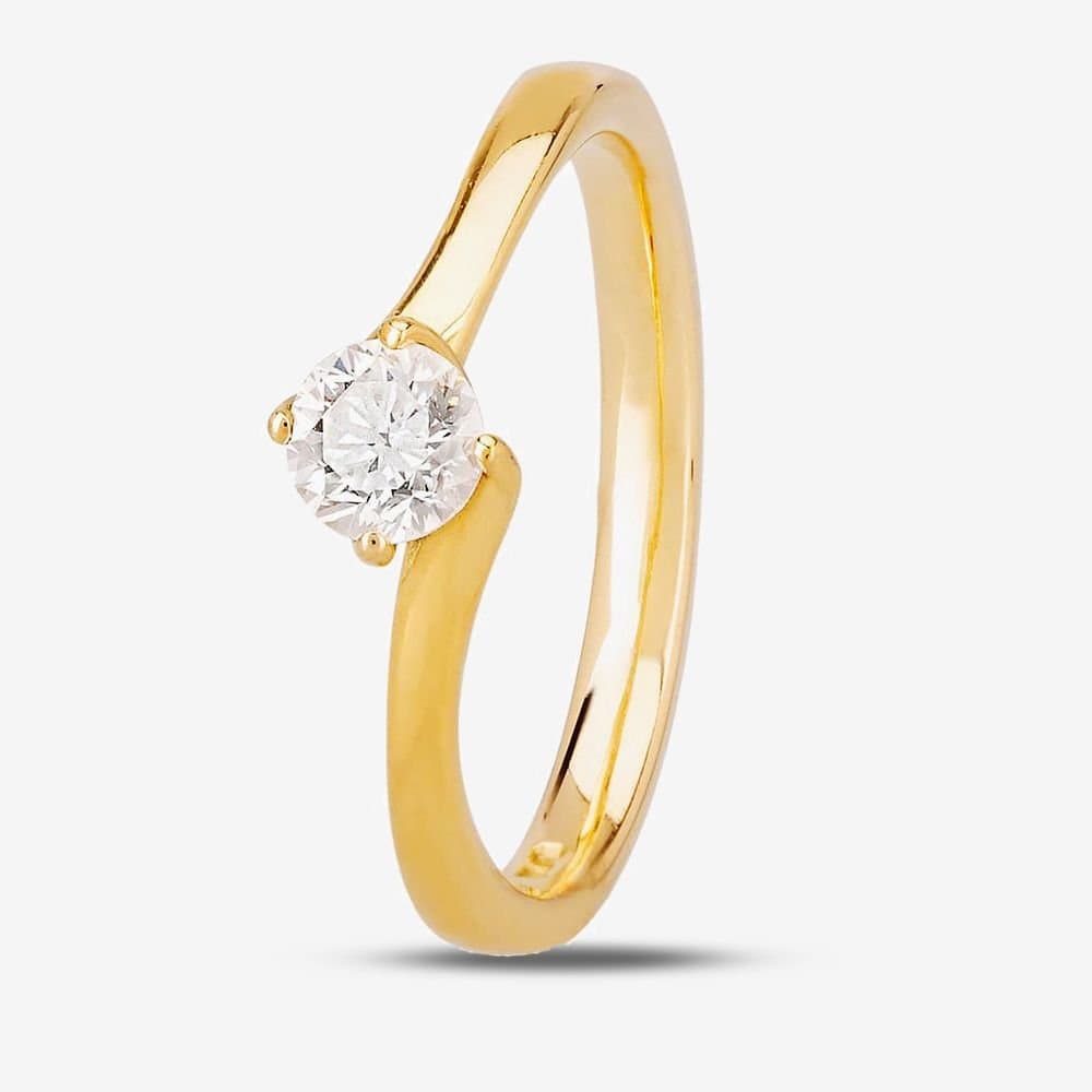 1888 collection 1888 collection Women's 18ct Gold 0.25ct Diamond Twisted Solitaire Ring