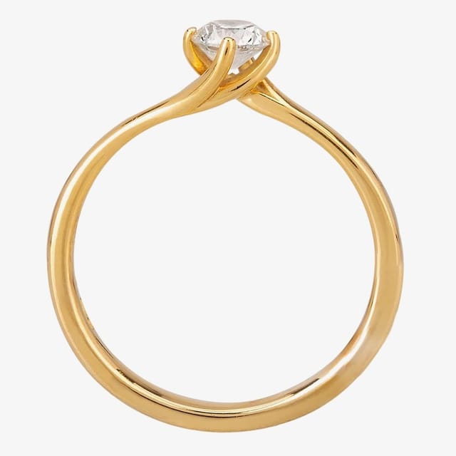 1888 collection 1888 collection Women's 18ct Gold 0.25ct Diamond Twisted Solitaire Ring - 2