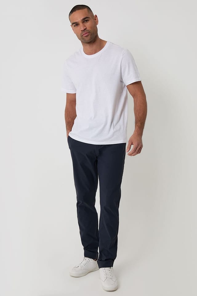 Threadbare Threadbare Men's Slim Fit Stretch Trousers in Navy - 3
