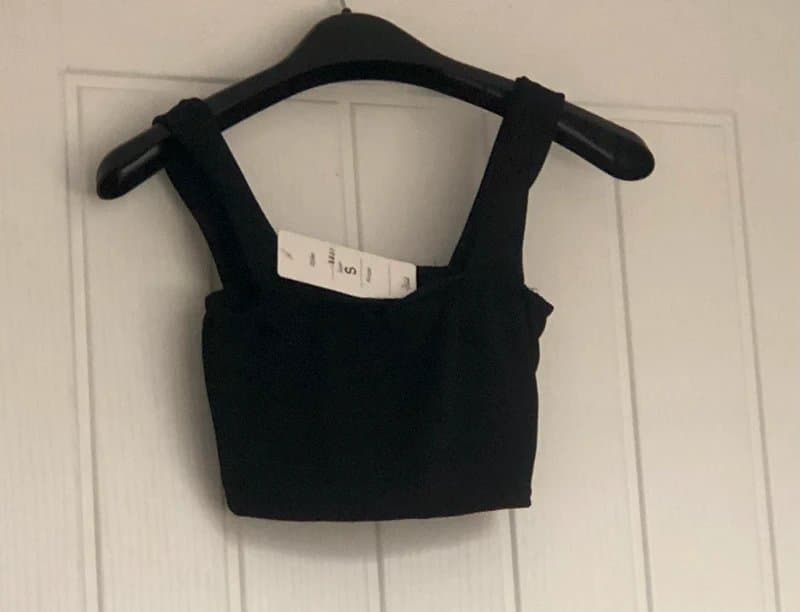 Miss Blush Black crop bra top