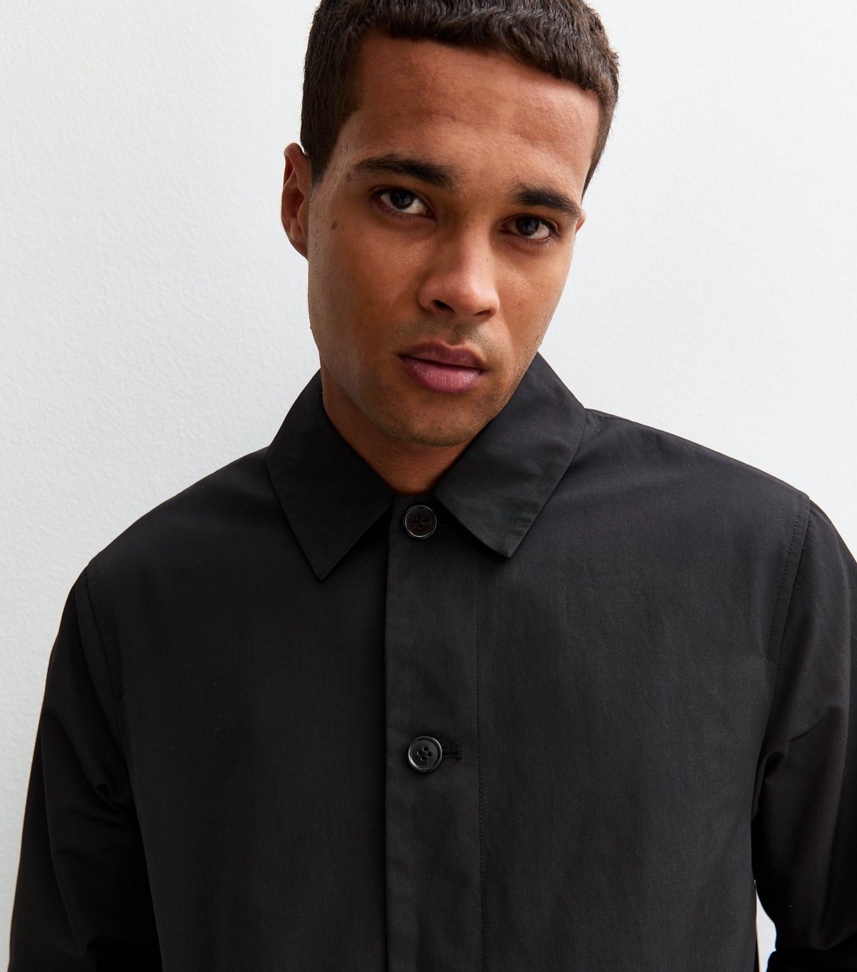 New Look Men's Black Regular Fit Button Front Car Coat New Look - 2