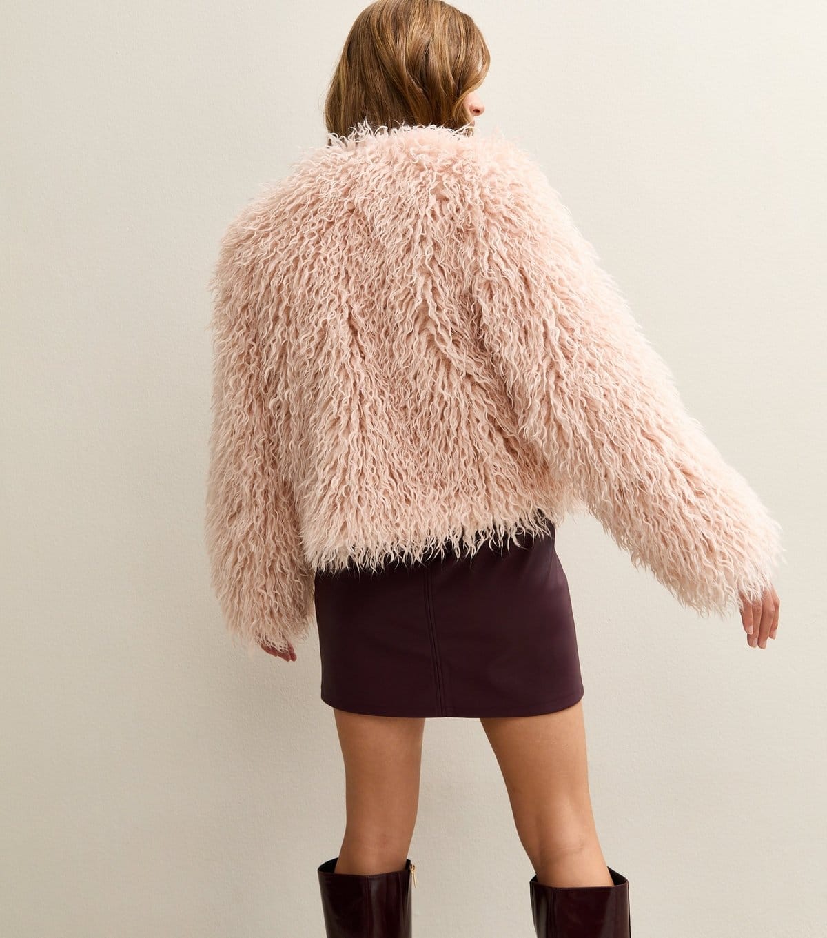 New Look Women's Pink Faux Fur Coat New Look - 4