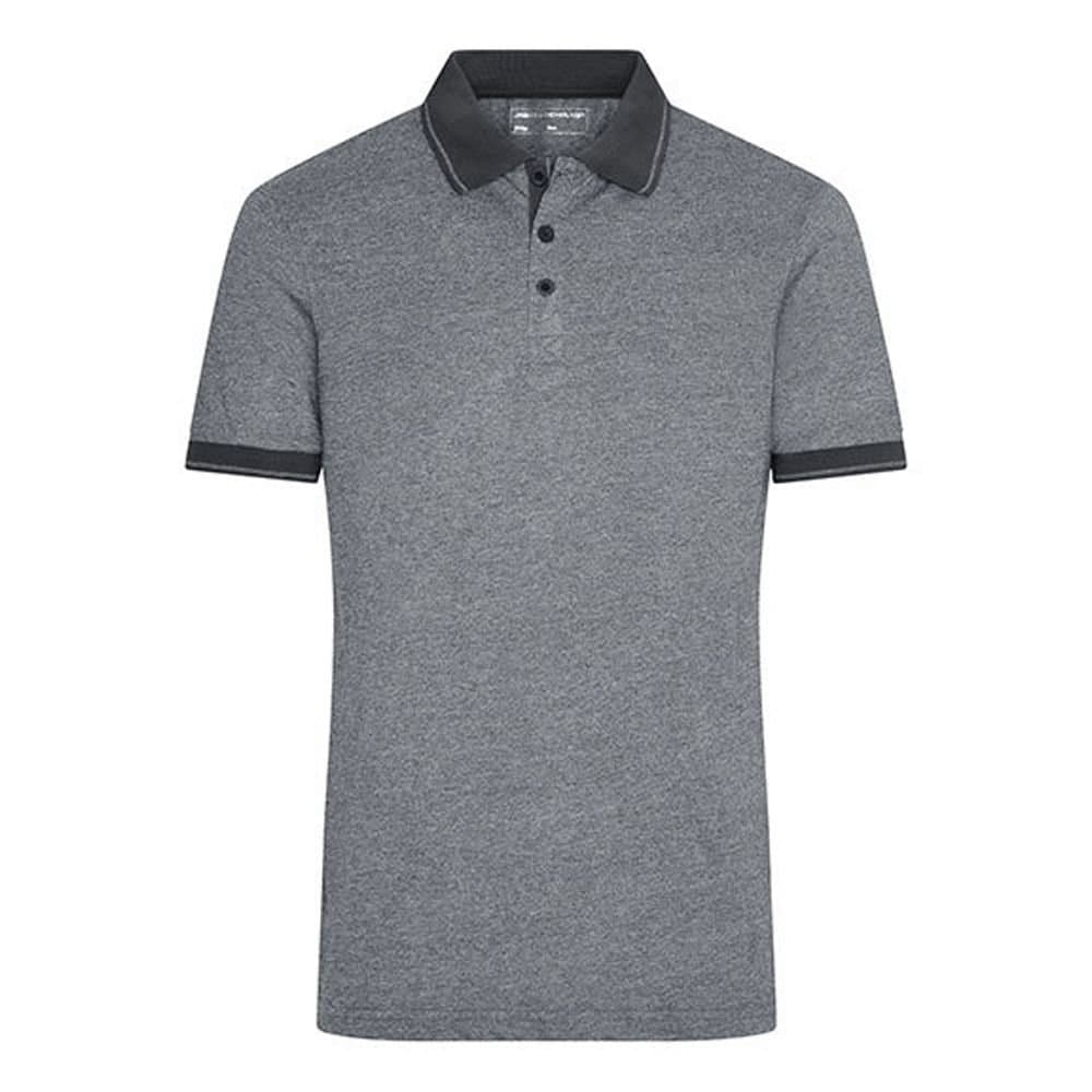 James and Nicholson James and Nicholson Men's Heather Polo Shirt in Grey