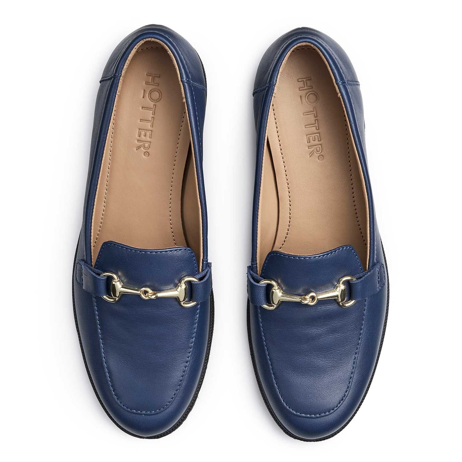 Hotter Hotter Women's Wide Fit 'Clovelly' Loafers in Mid Navy - 4