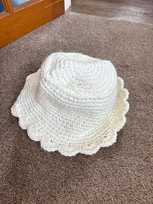 ASOS Asos cream crochet bucket hat