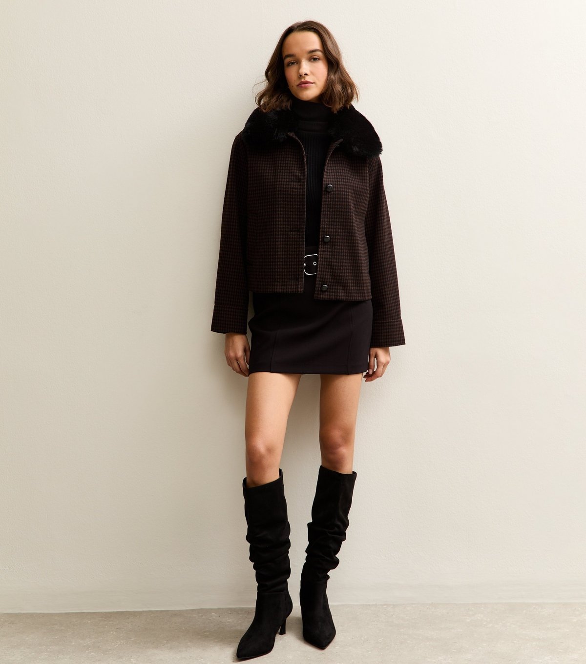 New Look Women's Black Belted Waist Mini Skirt New Look - 3