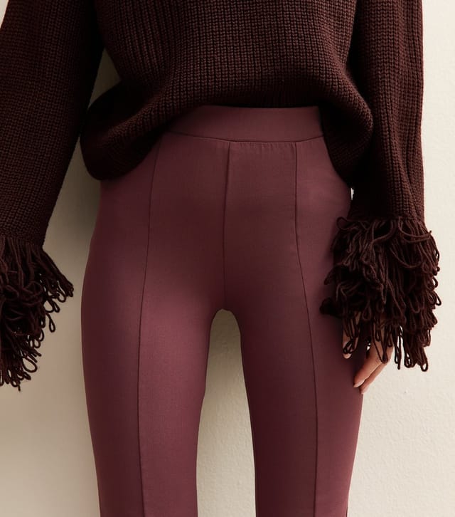 New Look Women's Dark Burgundy Flared Trousers New Look - 2