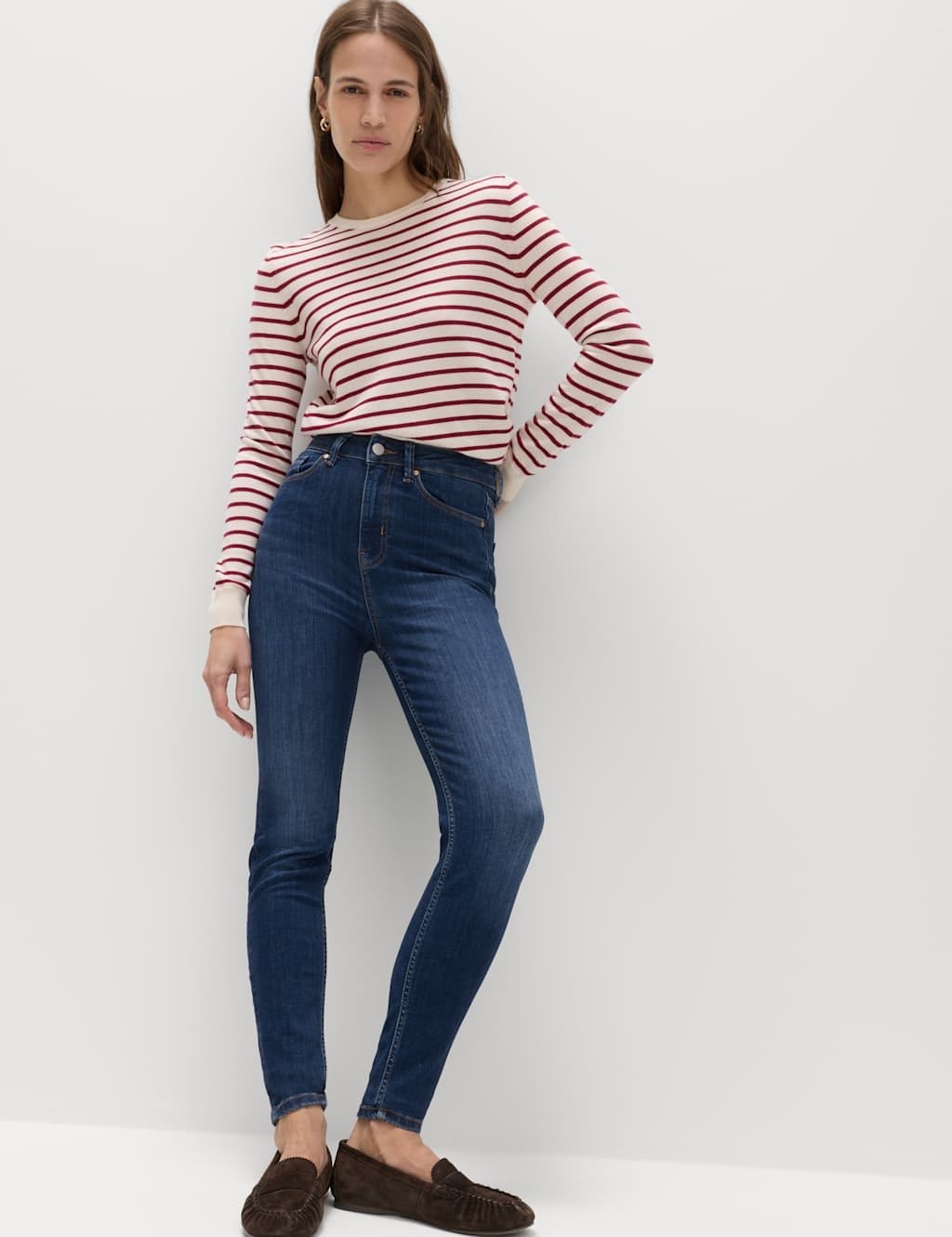 Marks & Spencer M&S Ivy Supersoft High Waisted Skinny Jeans Dark Indigo