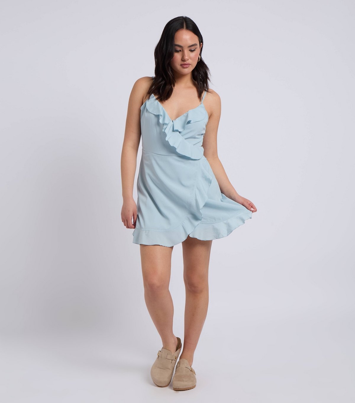 Urban Bliss Women's Light Blue Frill Trim Cami Tea Dress Urban Bliss New Look - 2