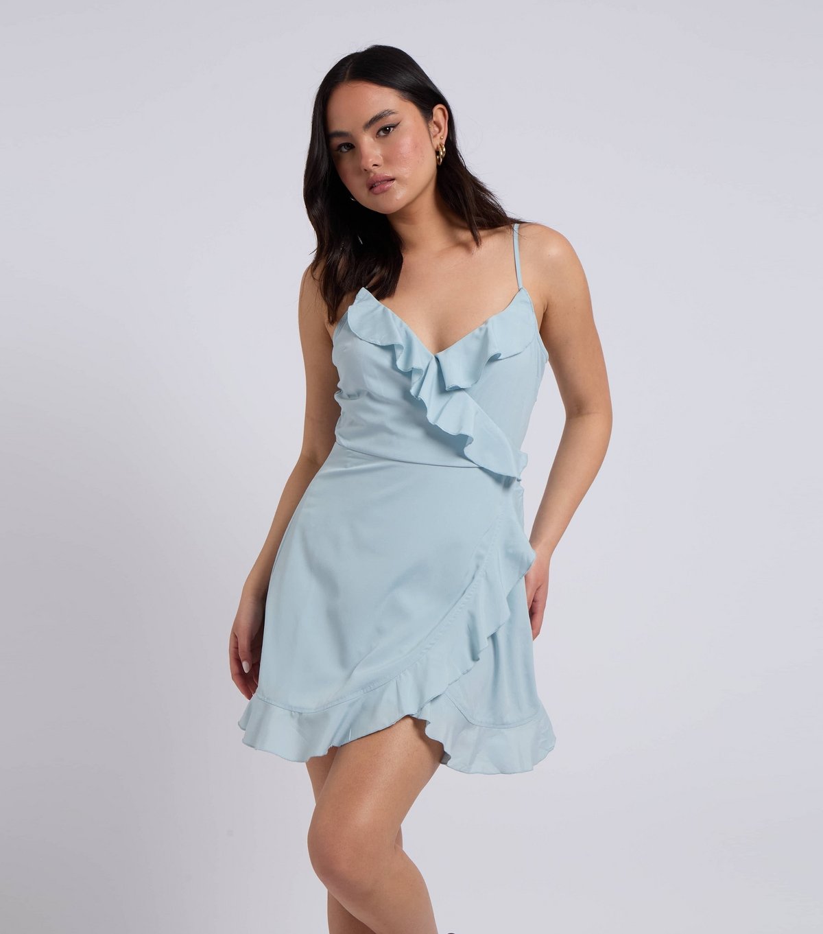 Urban Bliss Women's Light Blue Frill Trim Cami Tea Dress Urban Bliss New Look - 3