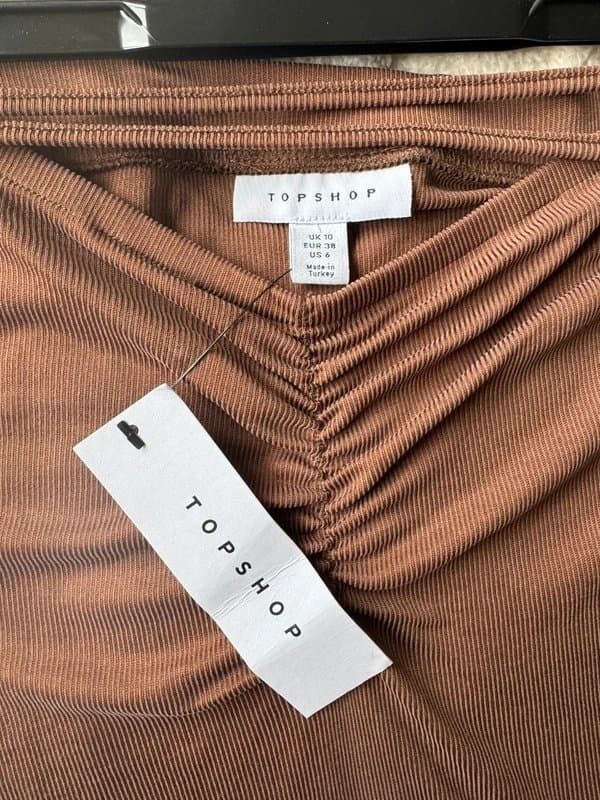 Topshop Topshop Chocolate Ruched Front Midi Skirt