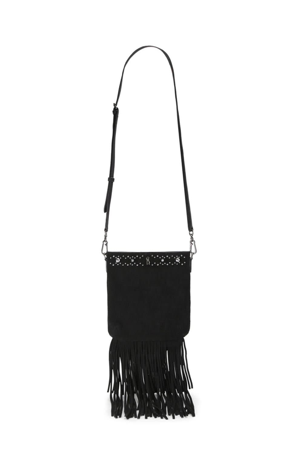 Steve Madden Steve Madden Black Leather Crossbody Bag