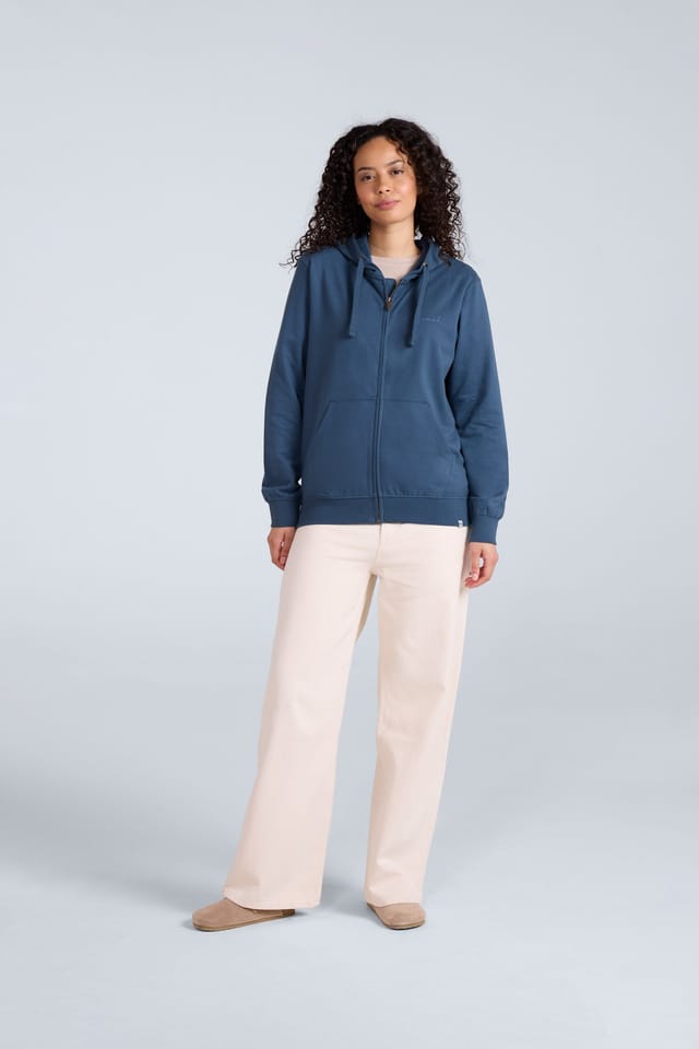 Animal Animal Women's Nikki Hoodie Gym Training Cotton Full Zip Pullover in Dark Blue - 2