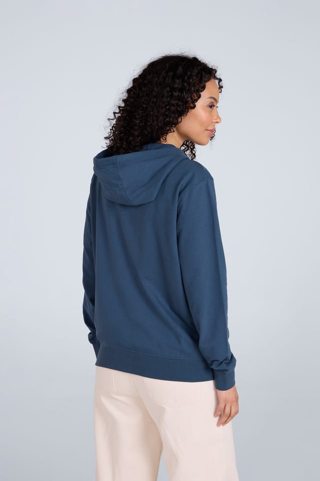 Animal Animal Women's Nikki Hoodie Gym Training Cotton Full Zip Pullover in Dark Blue - 3