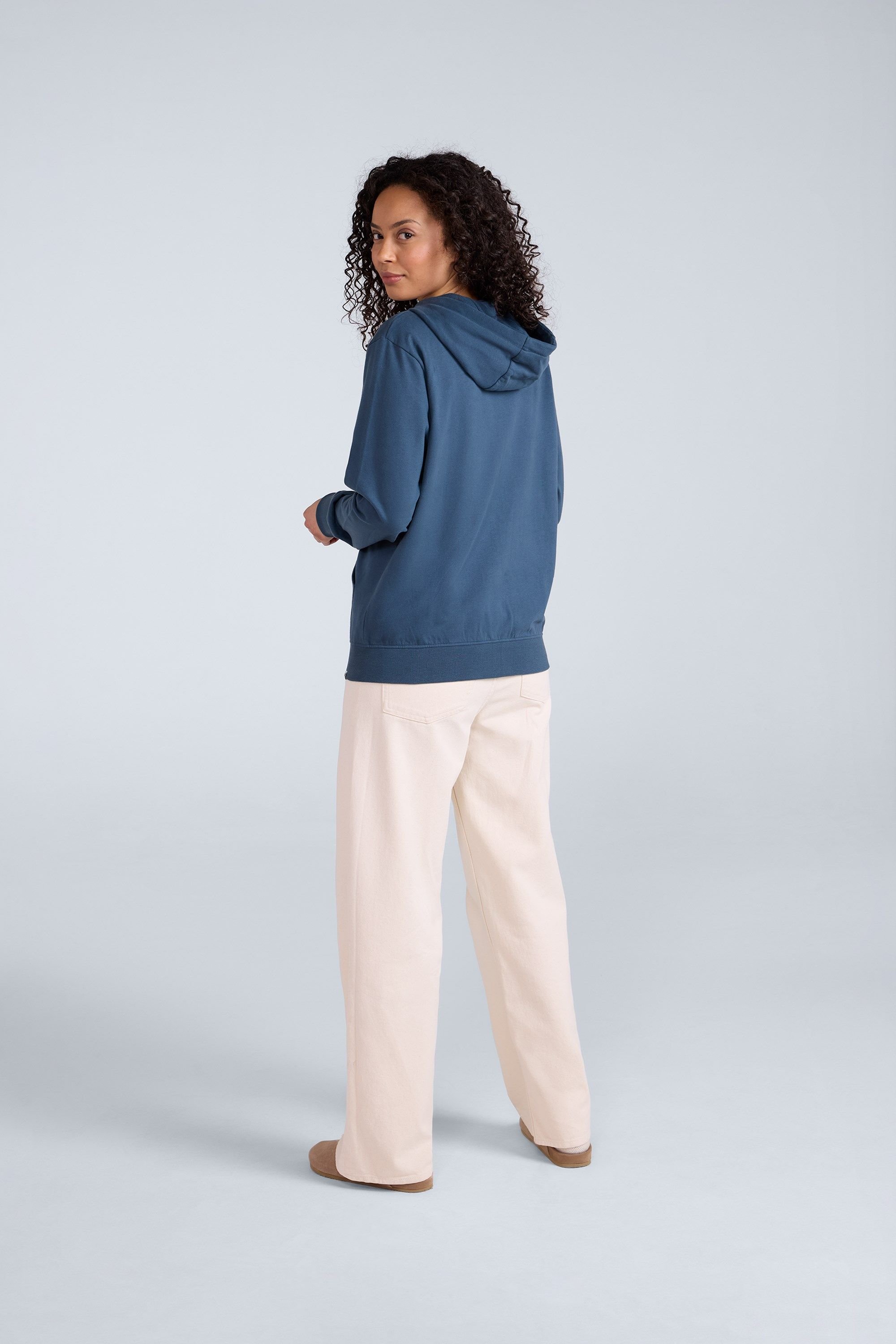 Animal Animal Women's Nikki Hoodie Gym Training Cotton Full Zip Pullover in Dark Blue - 4