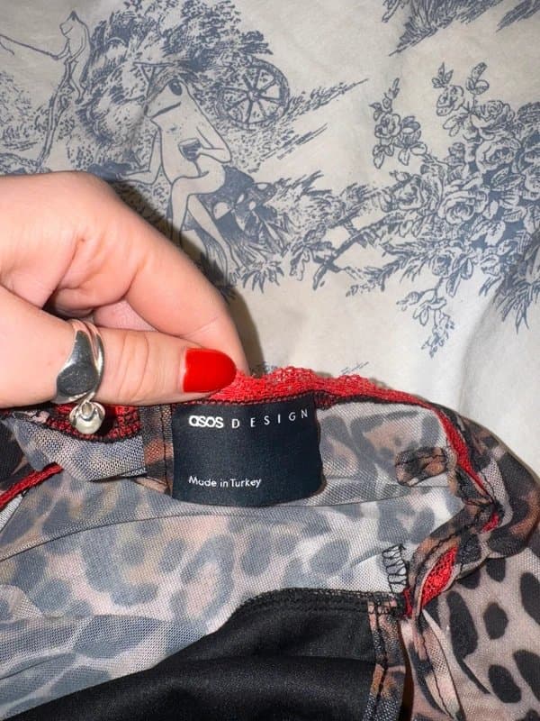 ASOS ASOS design cami cheetah print with red lace