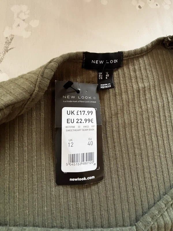 New Look New Look Ribbed Bodysuit – Khaki Green - Sixe 12 - BNWT