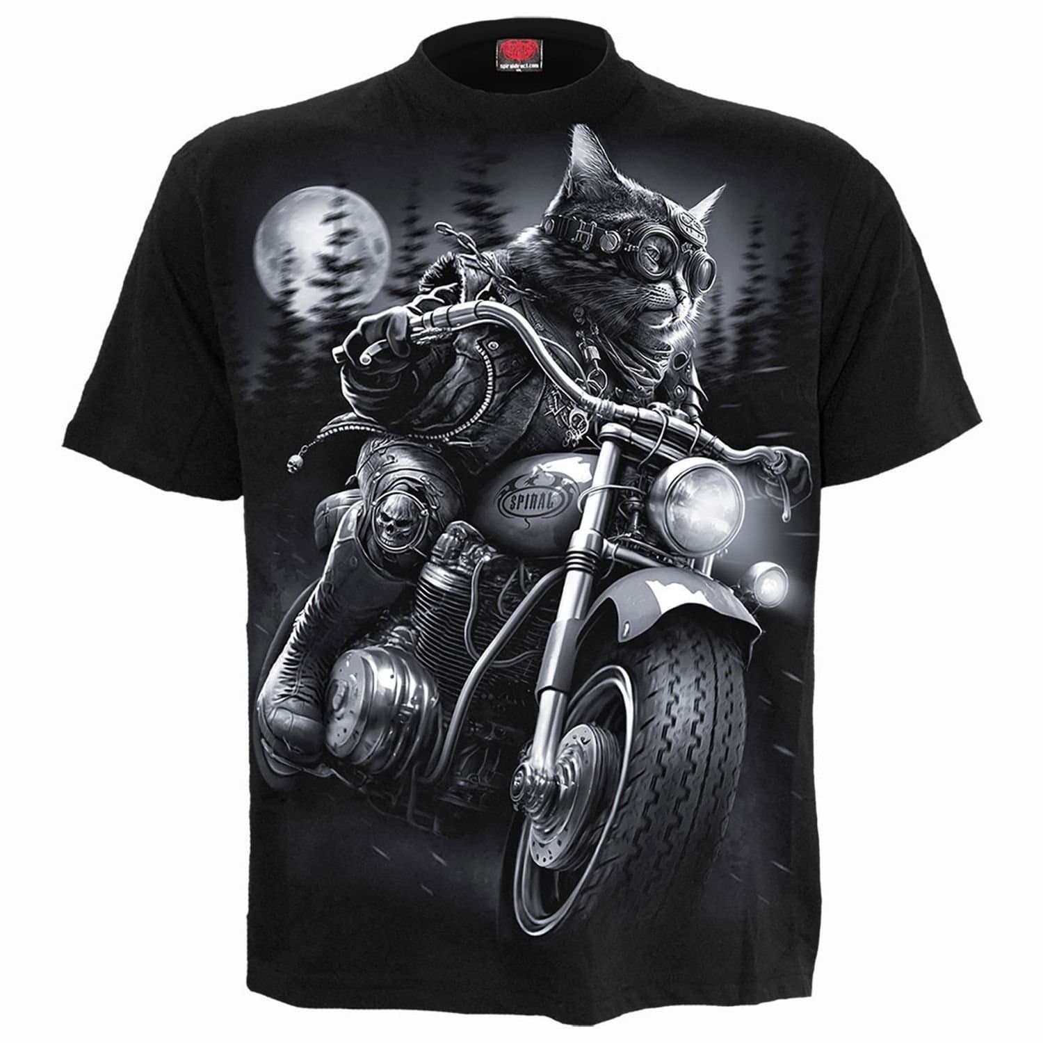 Spiral Direct Spiral Direct Men's Nine Lives Back Print T-Shirt in Black