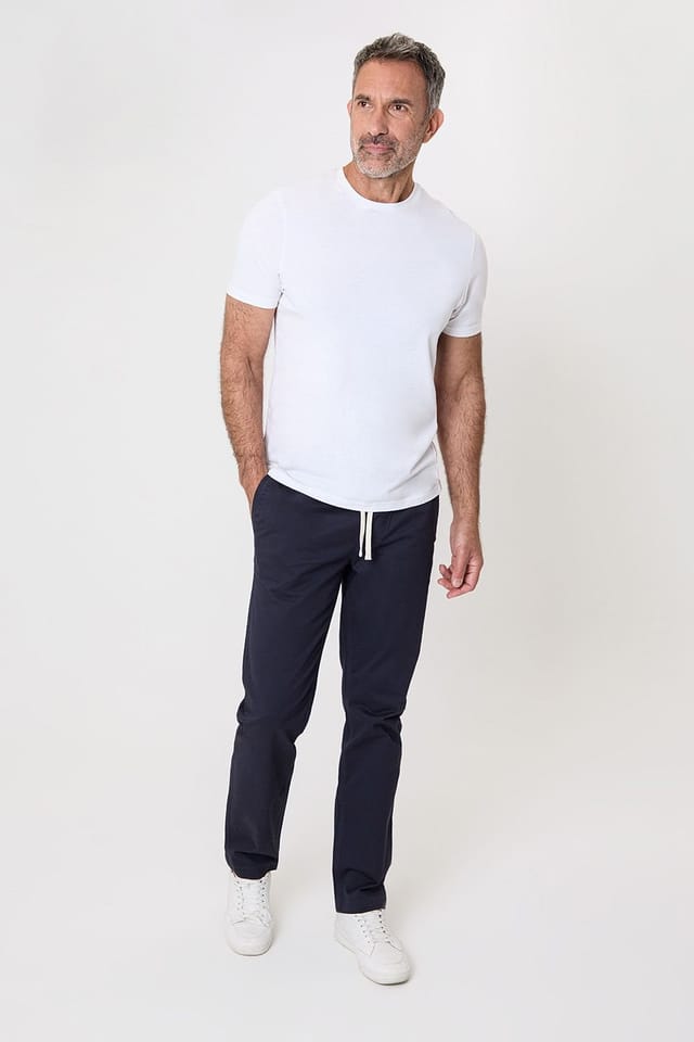 Saltwell Saltwell Men's Cotton Twill Elasticated Trousers in Navy - 3