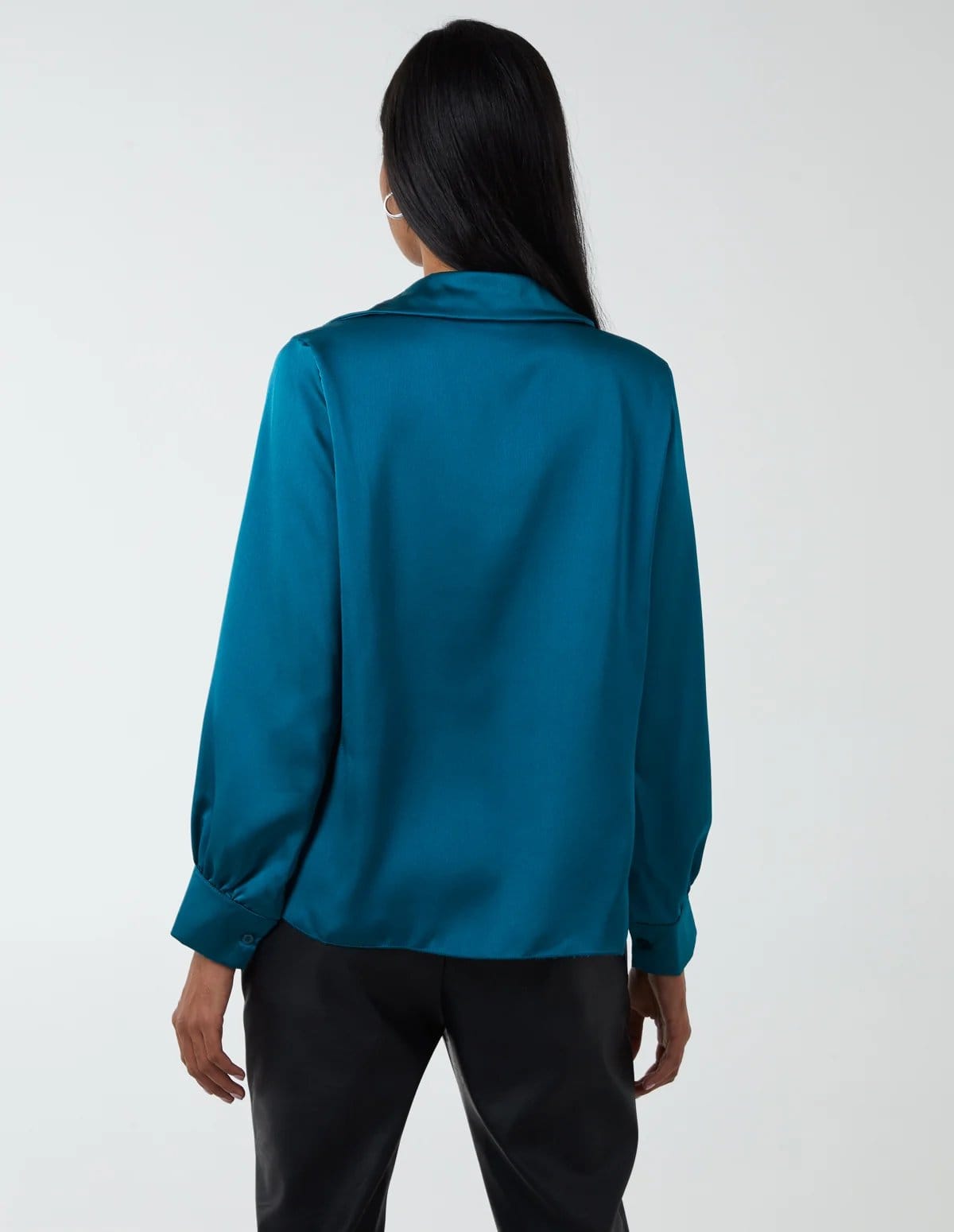 Blue Vanilla Satin Feel Cowl Neck Blouse - 4