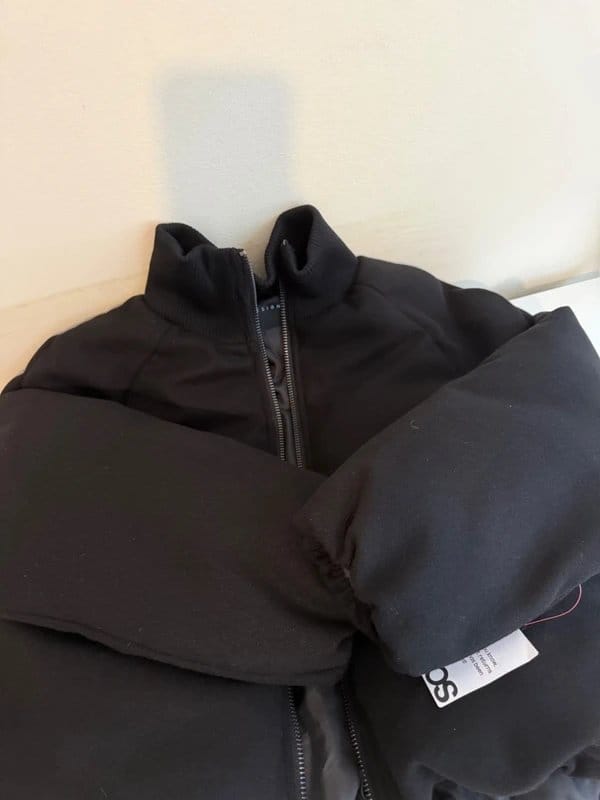 ASOS Black Knit Collar Puffer Jacket