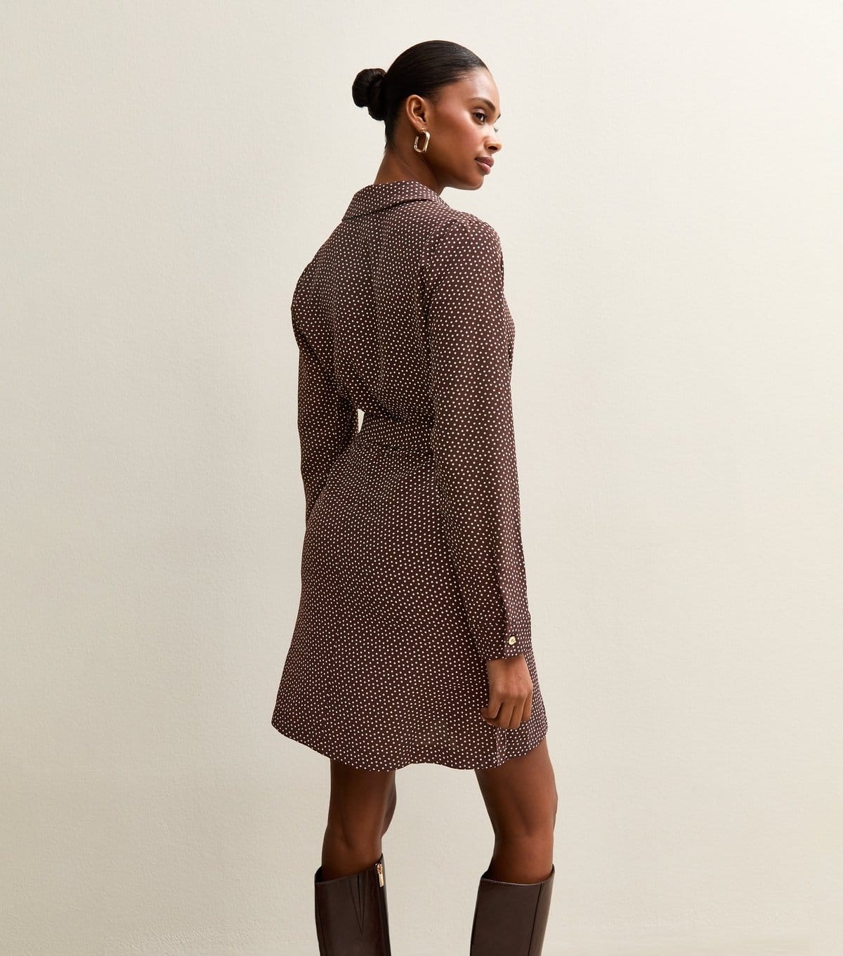 New Look Women's Purple Spotty Belted Shirt Dress New Look - 4