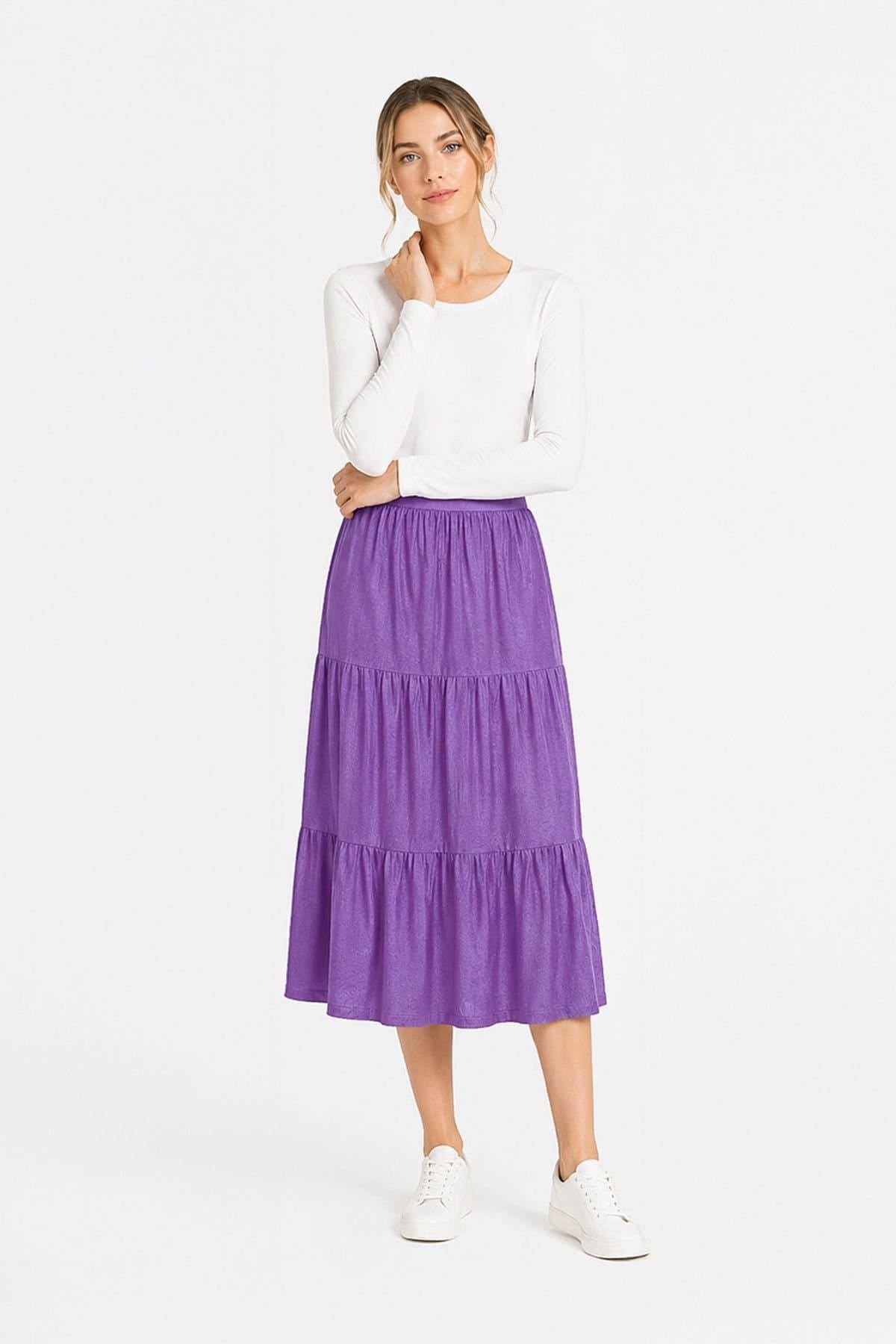 Kettlewell Kettlewell Women's Effie Tiered Skirt in Grape