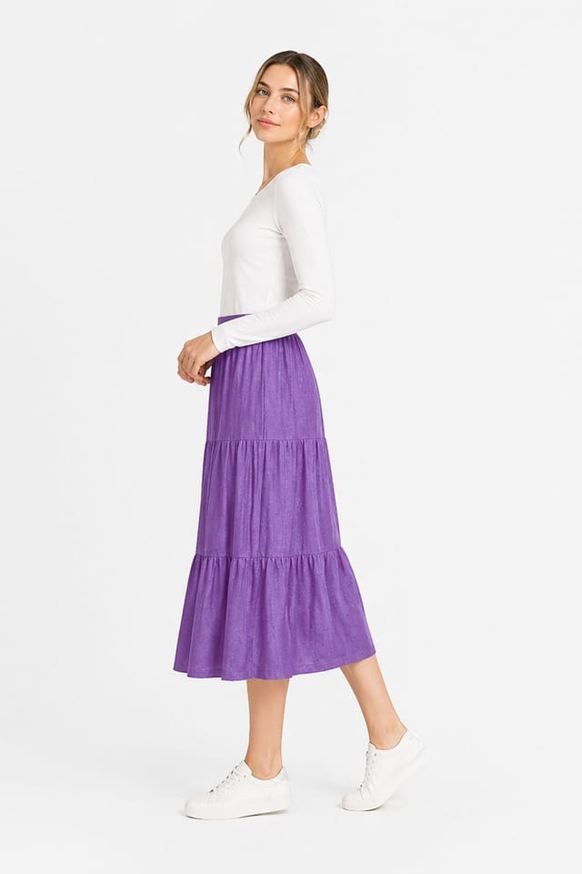 Kettlewell Kettlewell Women's Effie Tiered Skirt in Grape - 3