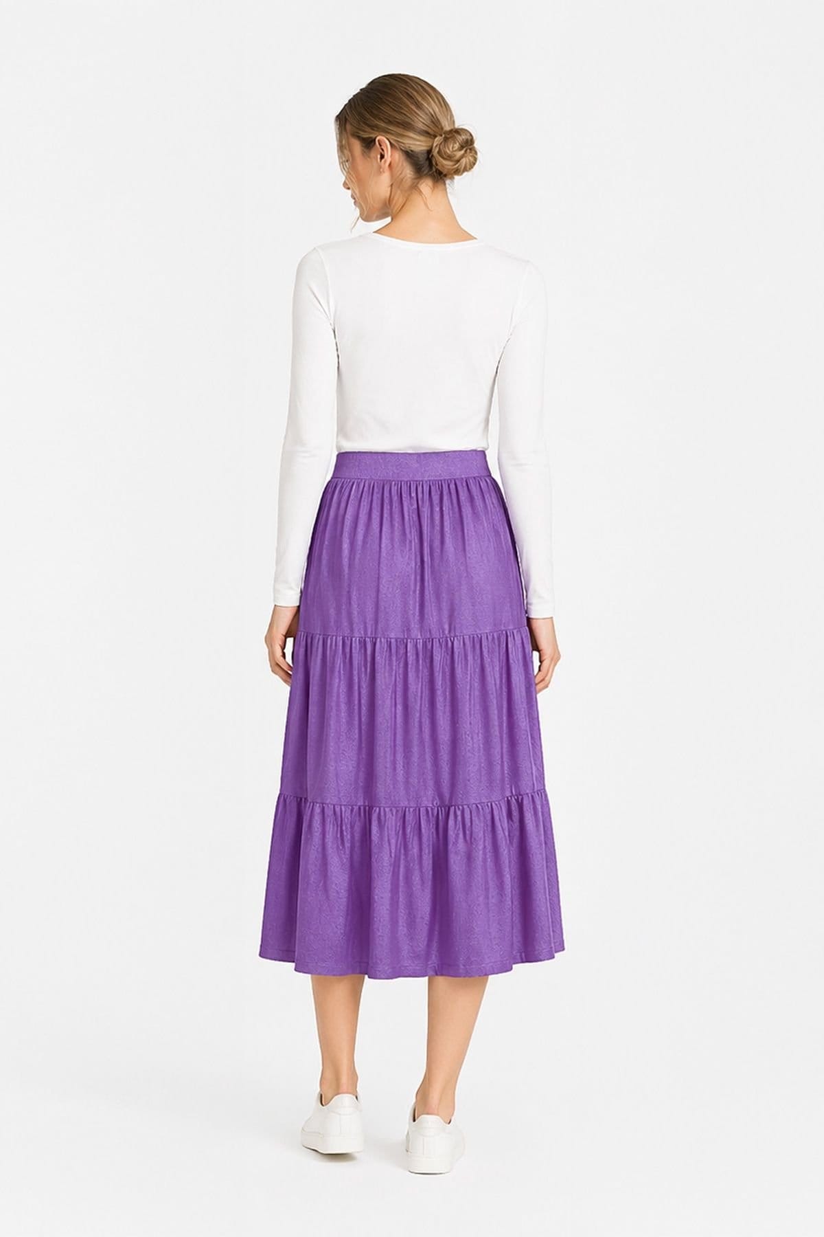 Kettlewell Kettlewell Women's Effie Tiered Skirt in Grape - 4