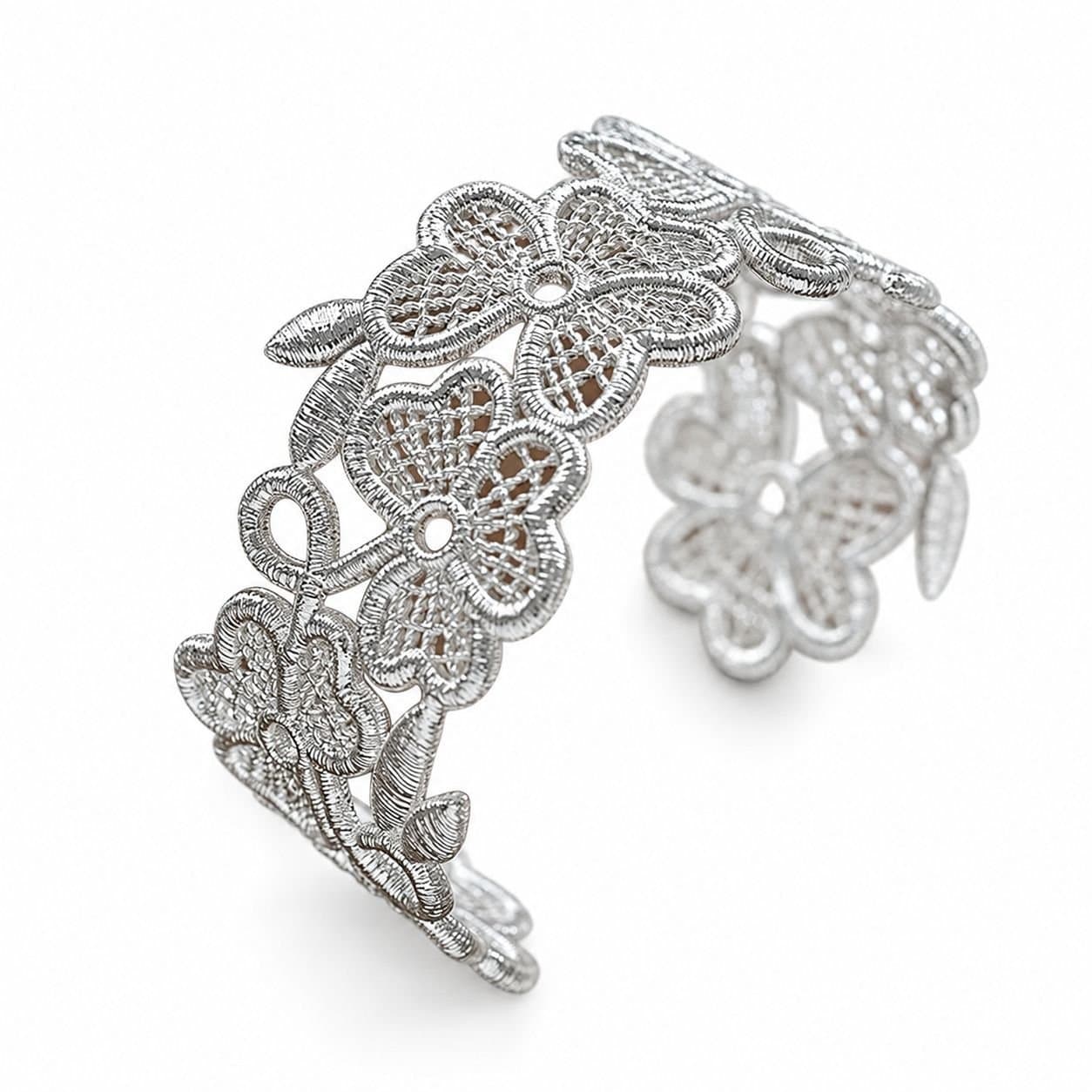 Angel Barocco Angel Barocco Women's Lace Stylish Bangle - Silver