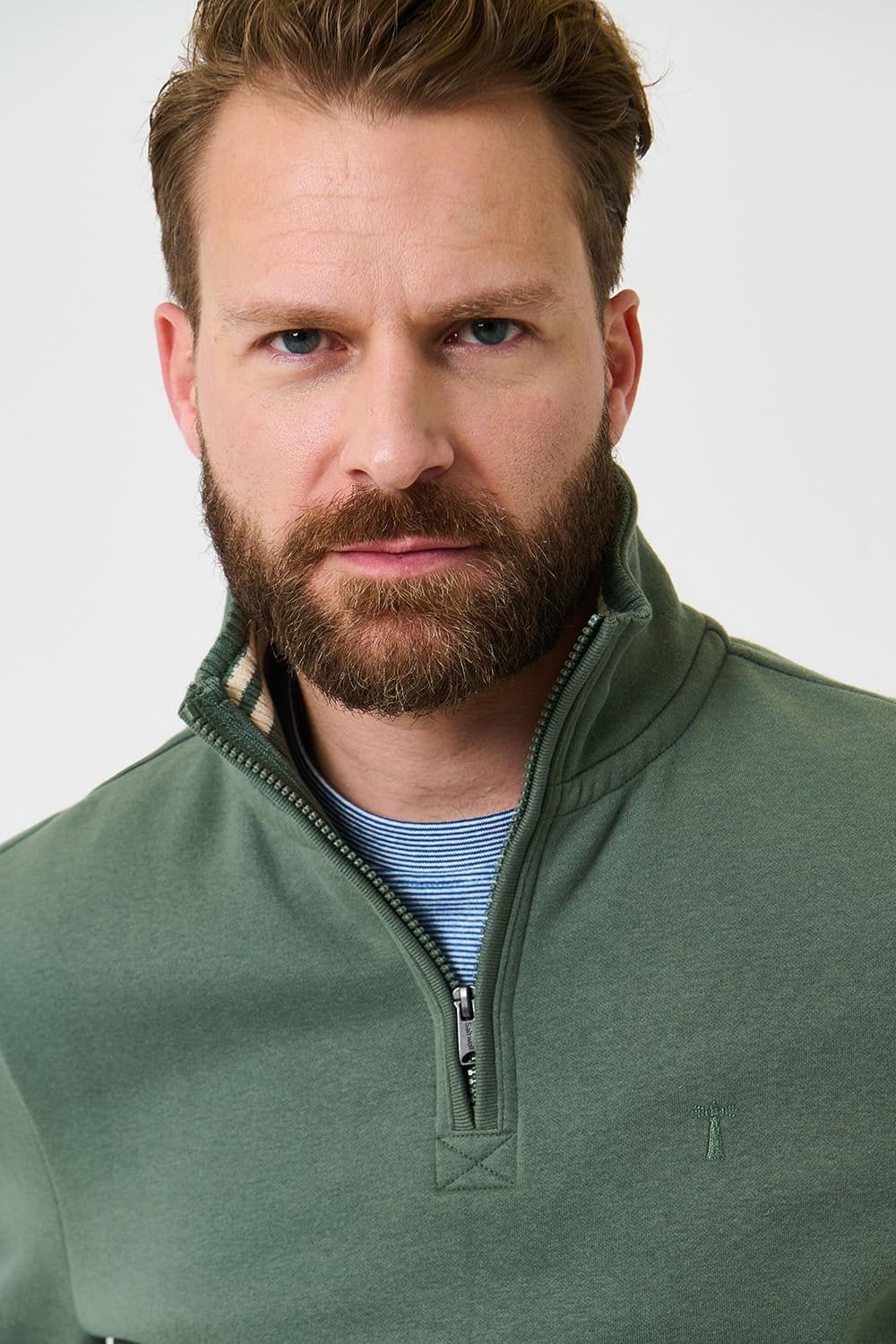 Saltwell Saltwell Men's Quarter Zip Sweatshirt in Green - 4