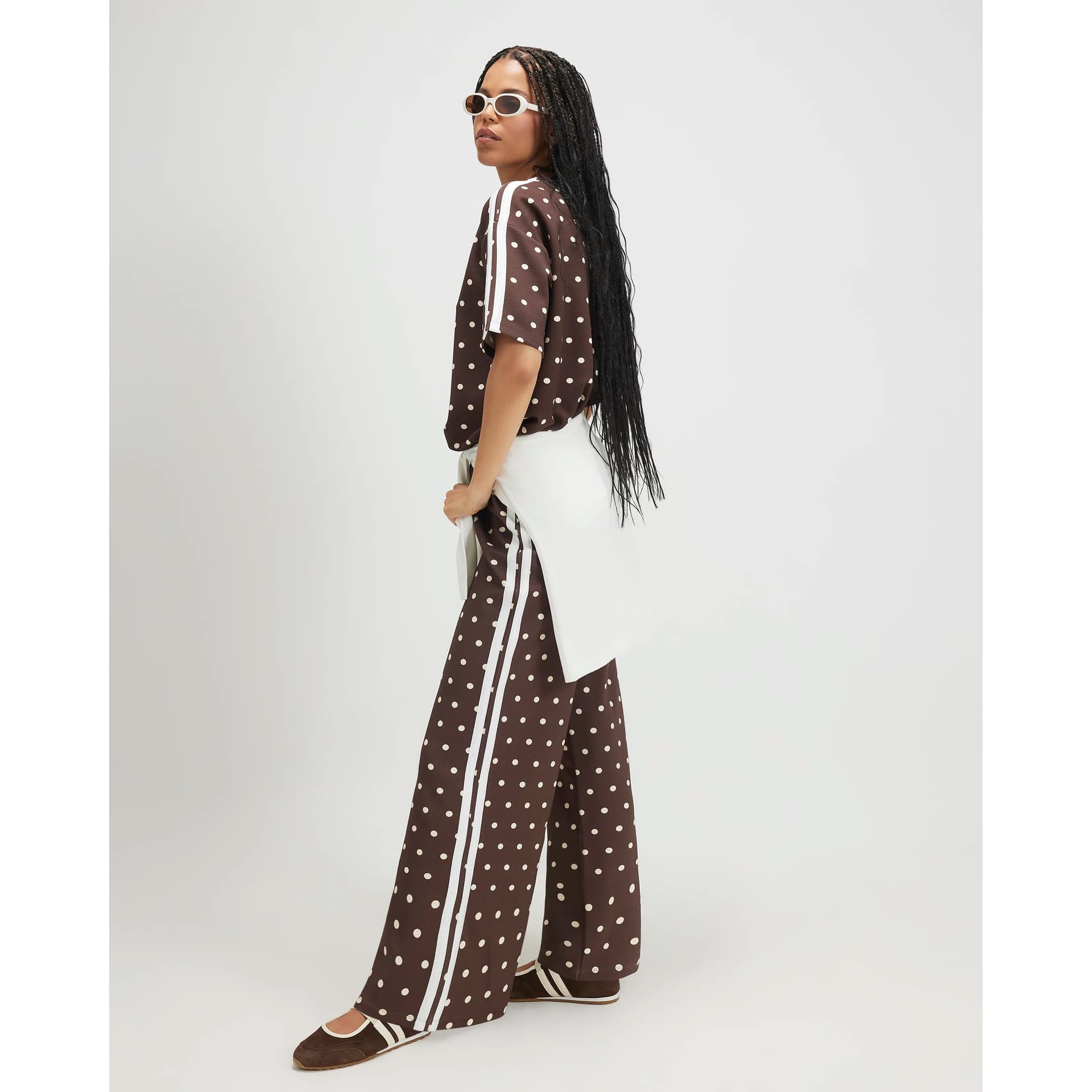 River Island River Island Womens Brown Premium Polka Dot Tape Joggers