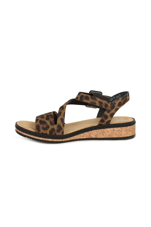 Rieker Rieker Women's 'St Lucia' Low Wedge Sandals in Brown - 2