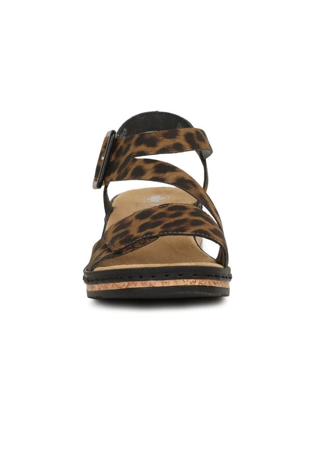 Rieker Rieker Women's 'St Lucia' Low Wedge Sandals in Brown - 3