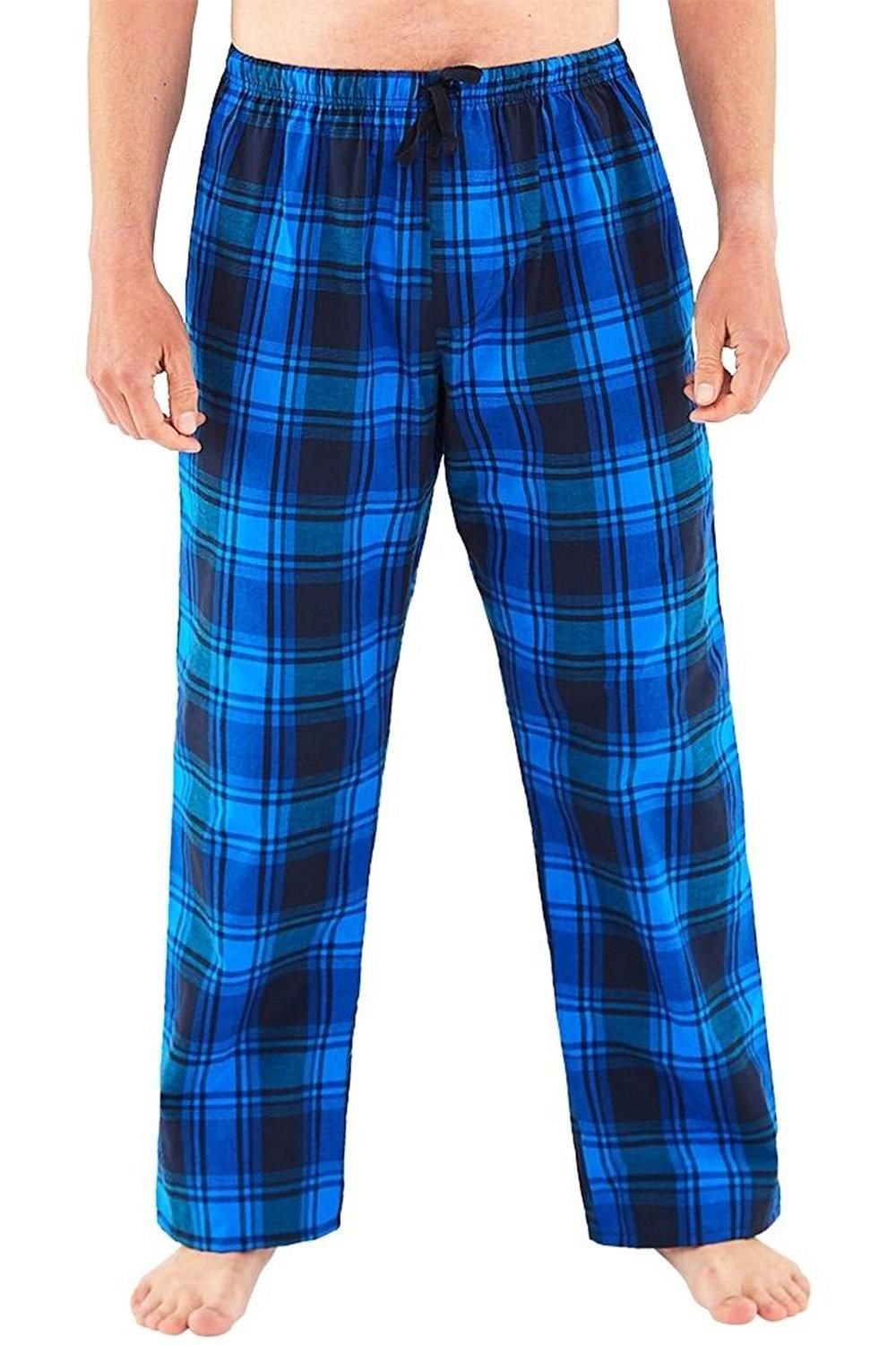 Just Essentials Just Essentials Men's Check Pyjama Trousers in Blue - 2