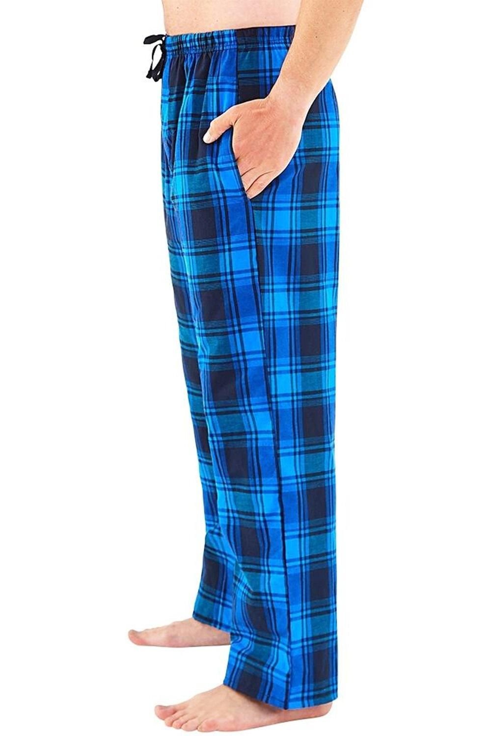 Just Essentials Just Essentials Men's Check Pyjama Trousers in Blue - 3