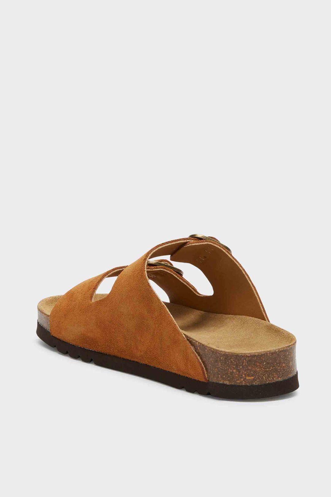 Scholl Scholl Women's Josephine Suede 2 Strap Sandal Cognac in 115C Cognac - 4