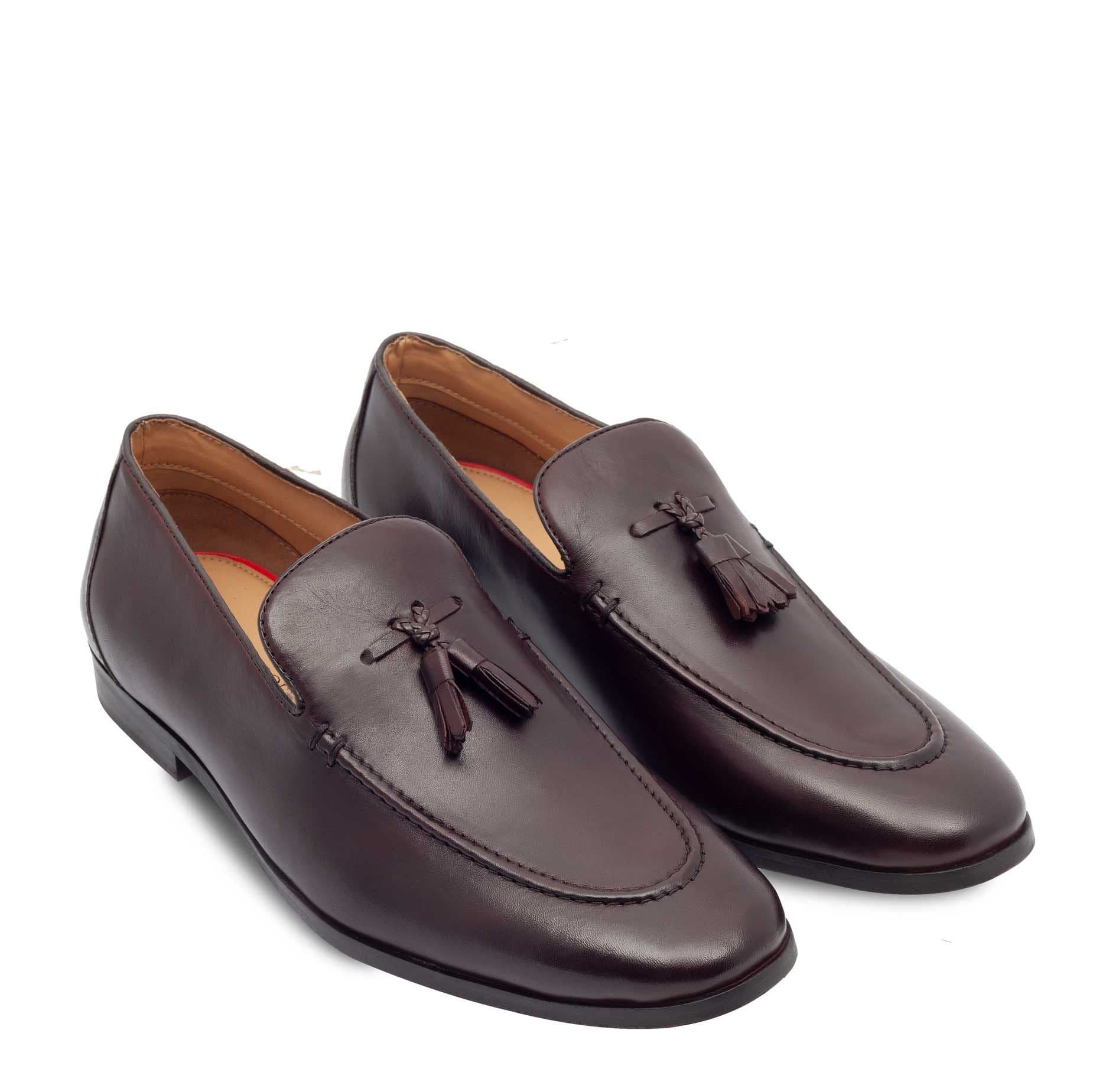 Paul Costelloe Paul Costelloe Men's Reuben Leather Shoes in Burgundy