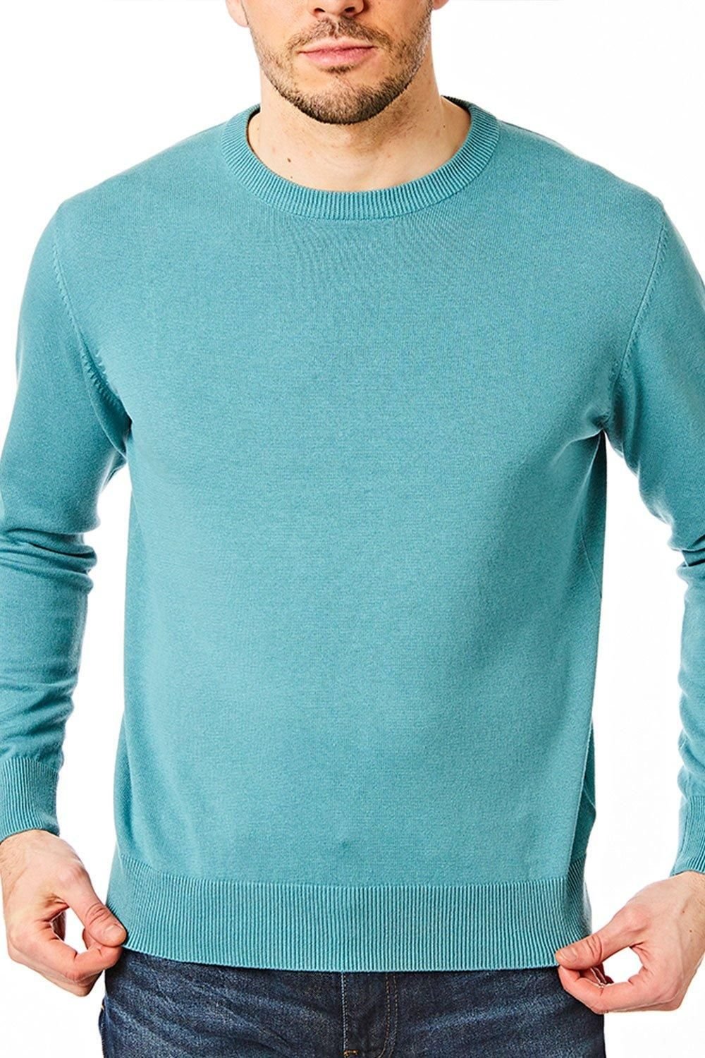 CastlePoint CastlePoint Men's Crew Neck Knitted Jumper in Pale Blue - 2