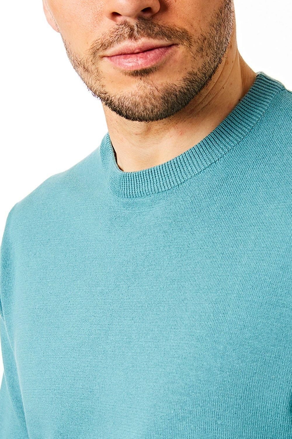CastlePoint CastlePoint Men's Crew Neck Knitted Jumper in Pale Blue - 4