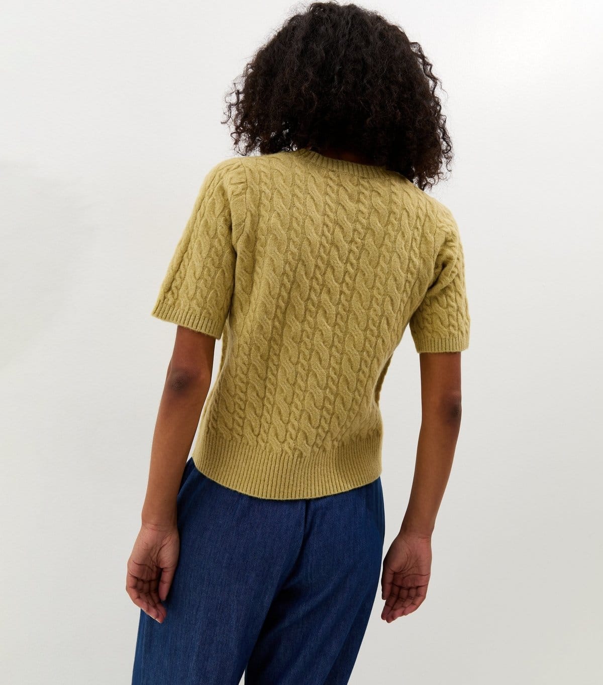 New Look Women's Green Cable Knit Top New Look - 4