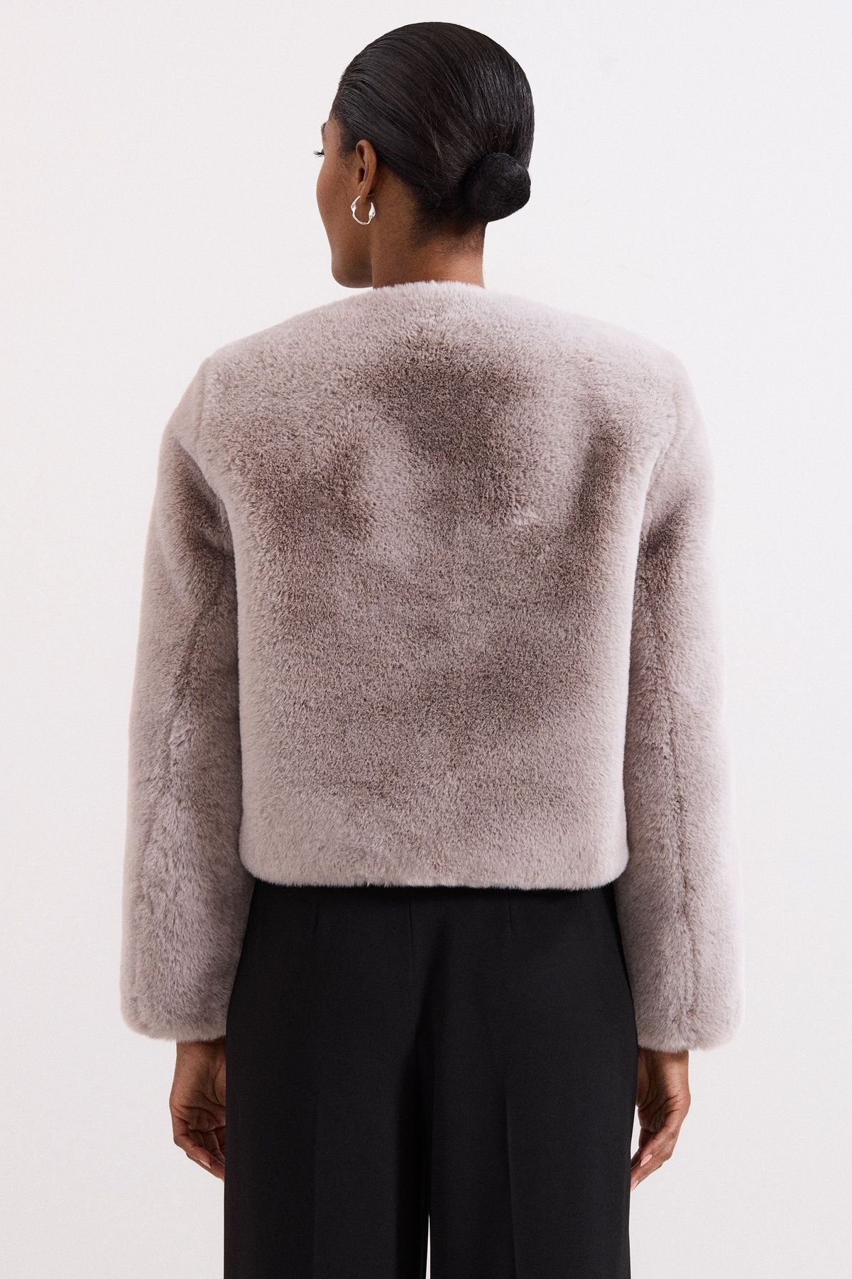 Phase Eight Phase Eight Women's Crystal Fur Coat in Pale Grey - 4