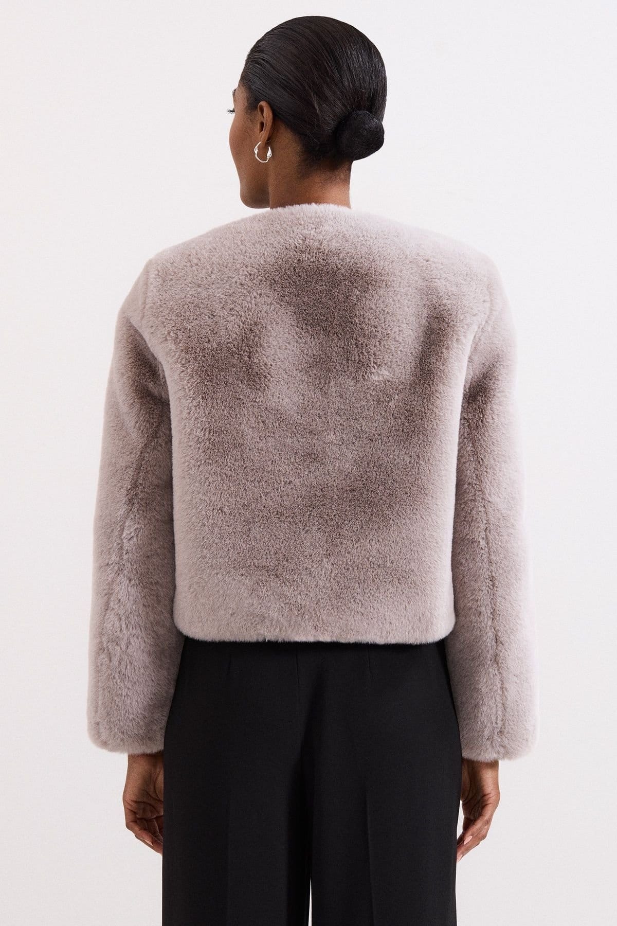 Phase Eight Phase Eight Women's Crystal Fur Coat in Pale Grey - 4