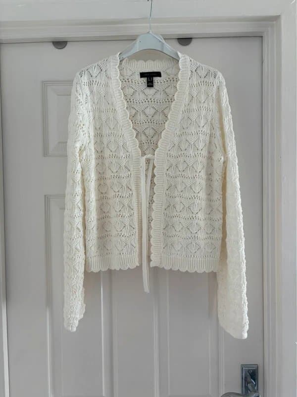New Look New Look cream colour crochet cardigan size 10